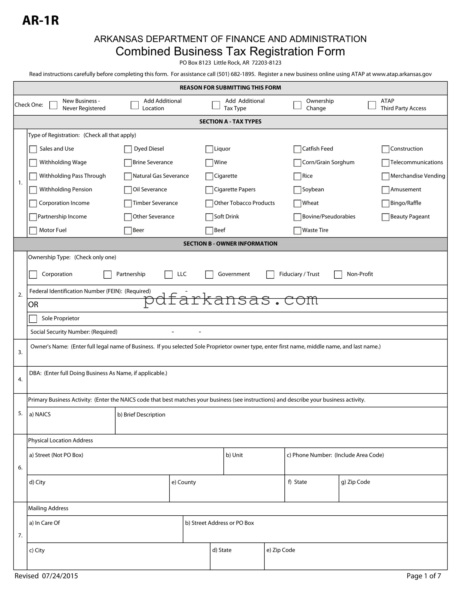 Fill in a Valid Ar 1R Form