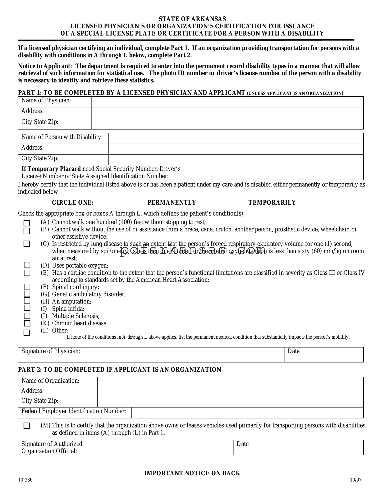 Fill in a Valid Arkansas 10 336 Form
