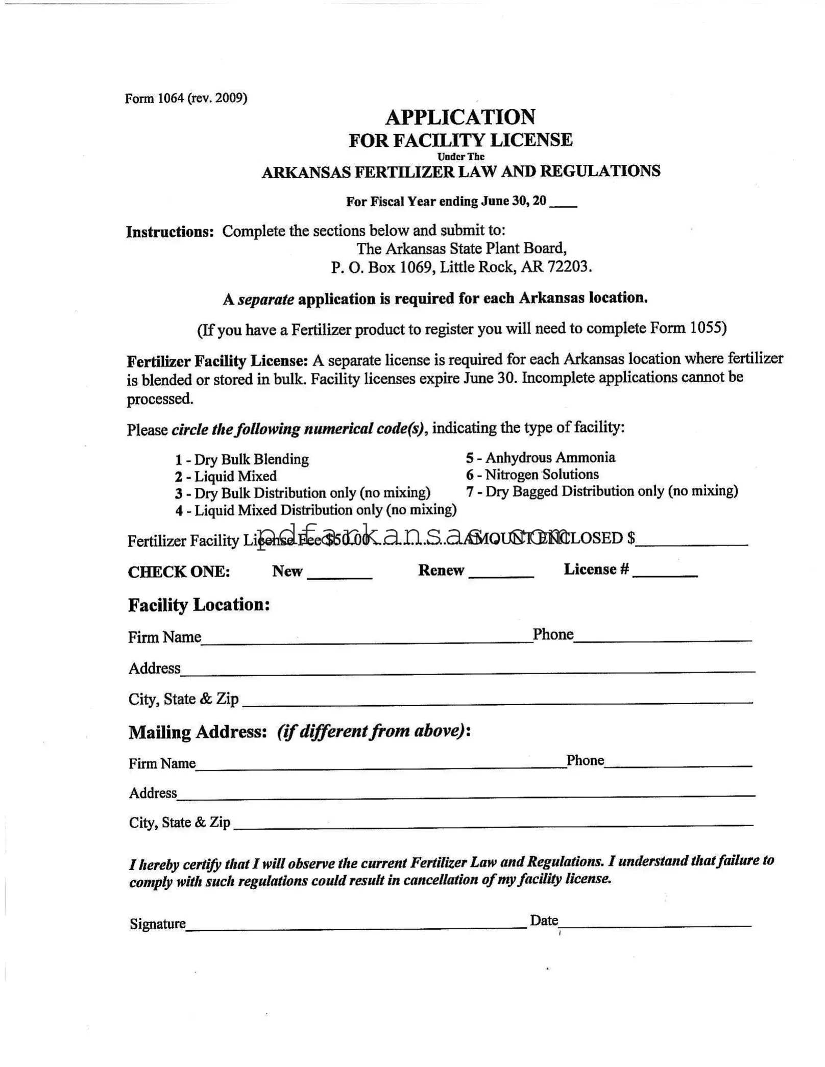 Fill in a Valid Arkansas 1064 Form