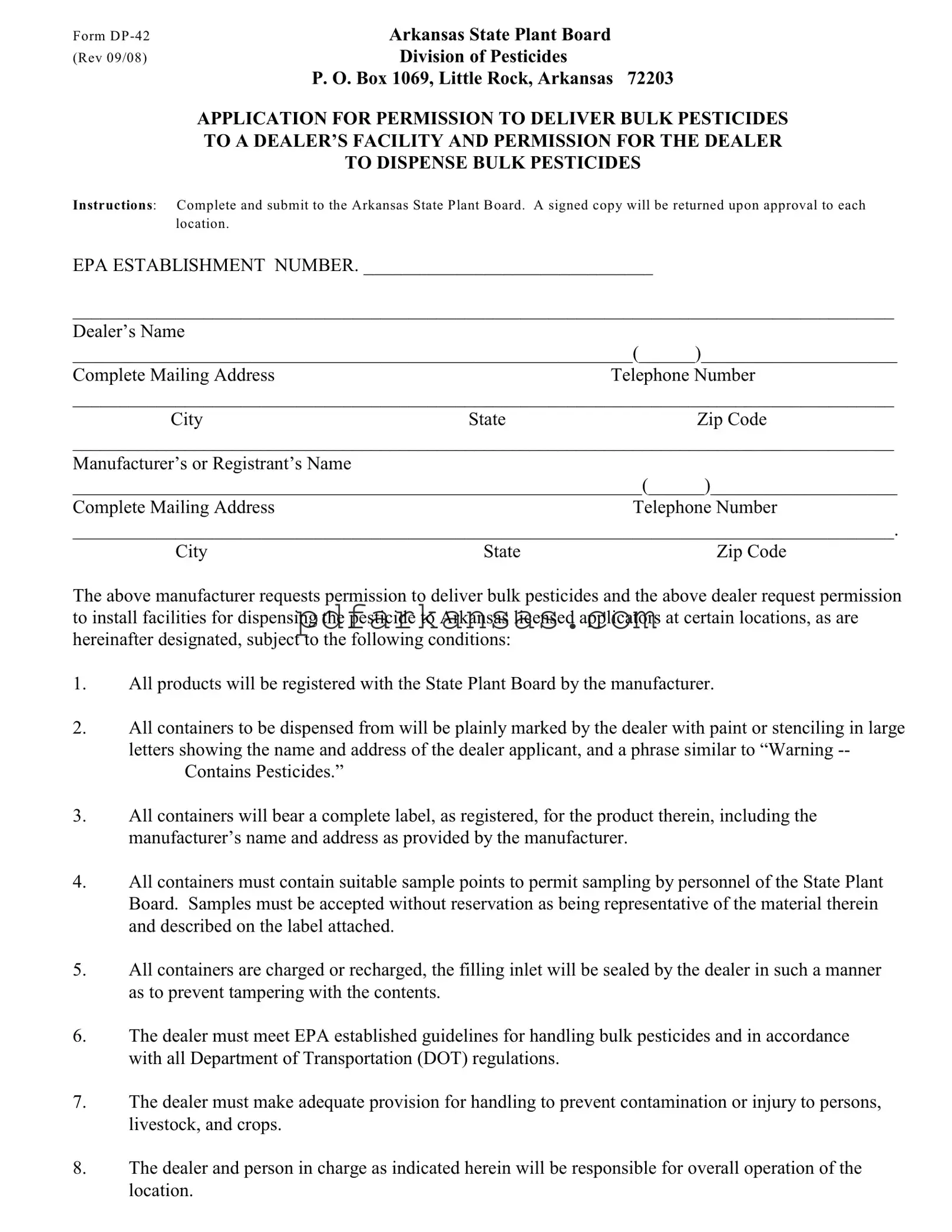 Fill in a Valid Arkansas Dp 42 Form