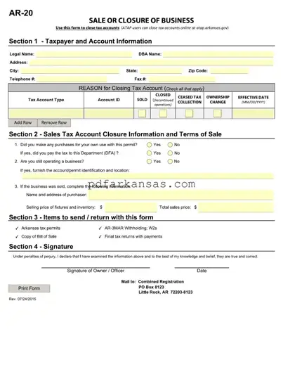 Fill in a Valid Ar 20 Form