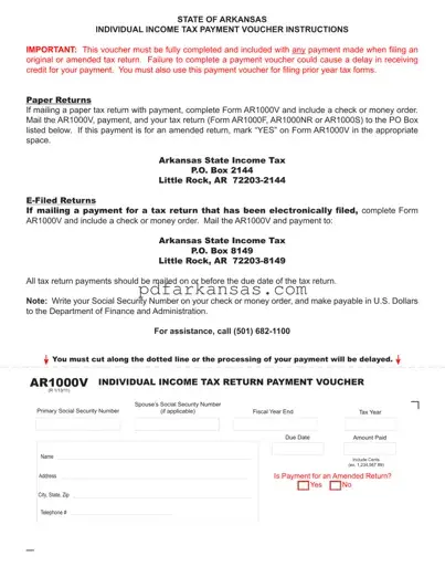 Fill in a Valid Ar1000 V Form