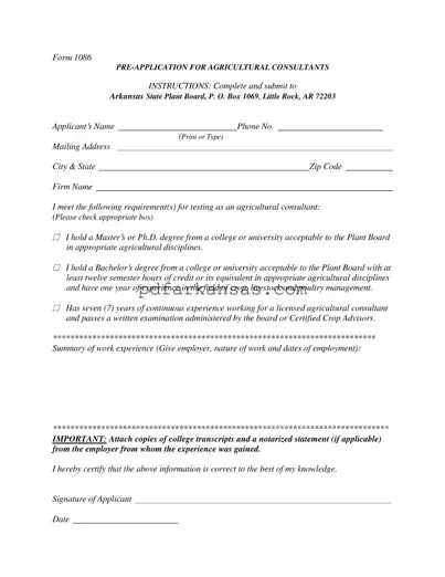 Fill in a Valid Arkansas 1086 Form