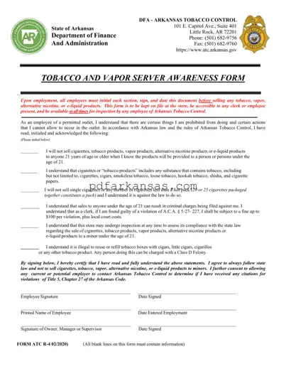 Fill in a Valid Arkansas Atc R4 Form